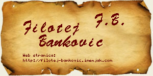Filotej Banković vizit kartica
